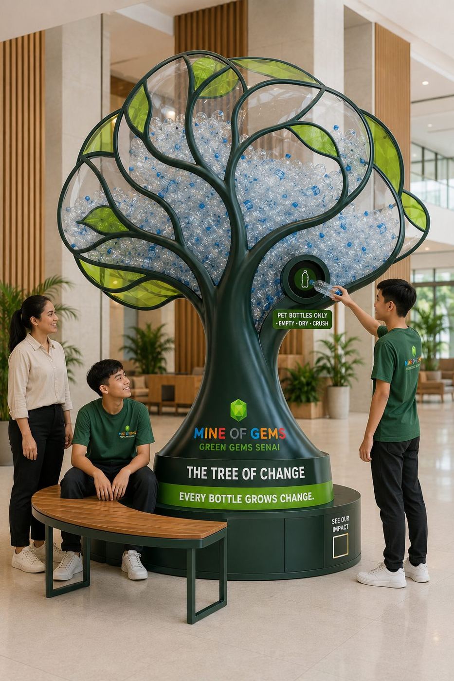 Artist impression: the Tree of Change recycling installation