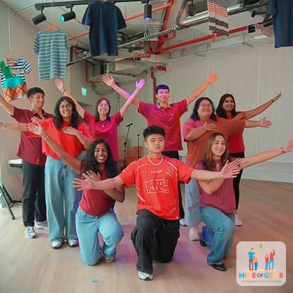Young people posing joyfully after a dance activity
